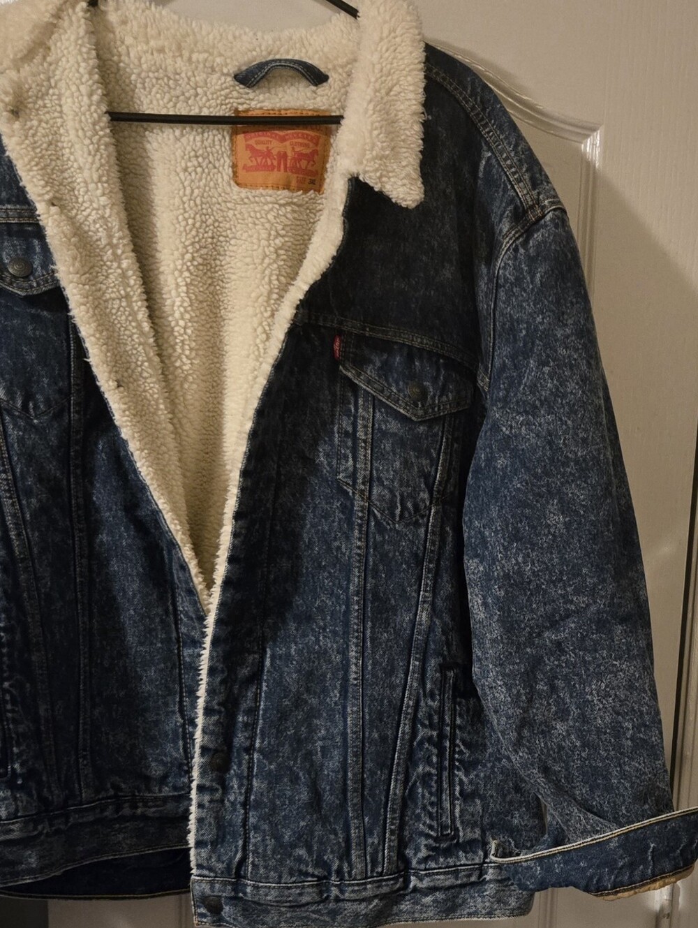 Levi's Blue Denim Jacket with Cream Sherpa Lining